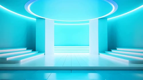 Futuristic Glowing Virtual Stage Presentation Background