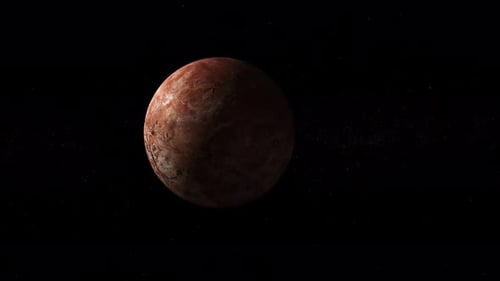 Rotated Moving Realistic Makemake Fictional Planet