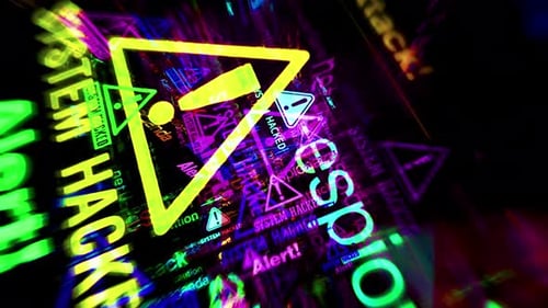 System hacked symbol seamless loop