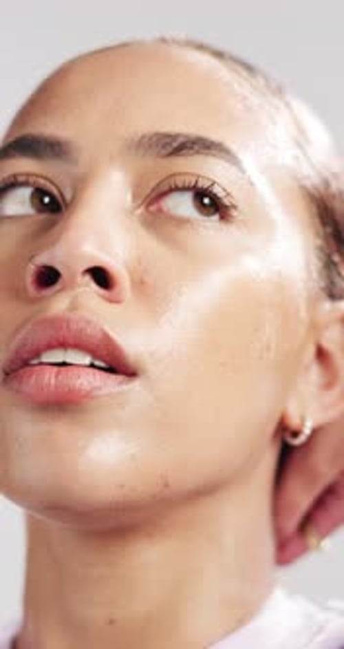 Fitness, fatigue or woman thinking in studio with workout rest, cool down or introspection for goal