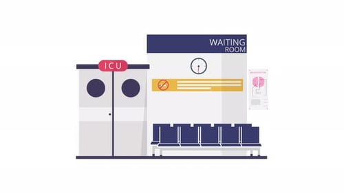 Flat Design Hospital ICU Waiting Room Animation