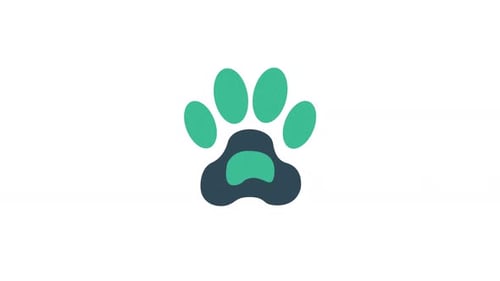 Flat Design Paw Print Reveal Animation