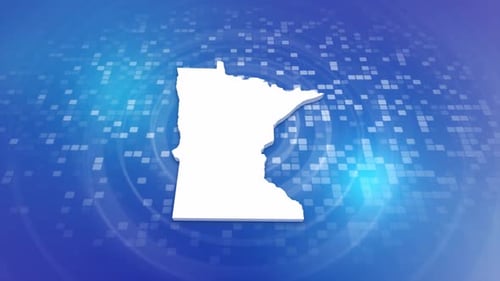 Modern Digital Reveal of Minnesota State Map Outline
