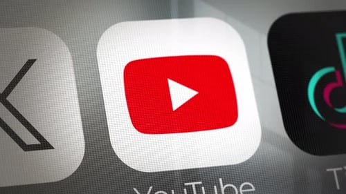 YouTube Close Up With Other Social Media App Icons