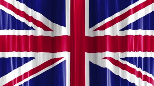 Waving United Kingdom Flag Background Loop