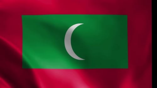 Maldives Flag Waving Realistic Loop Animation
