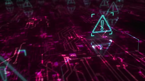 Alert cyber attack symbols loop cyber concept