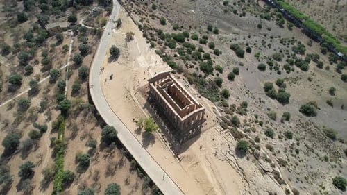 Vue aérienne par Drone depuis le temple grec d'Agrigente