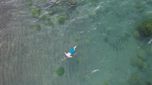 Man Swimming in Sea