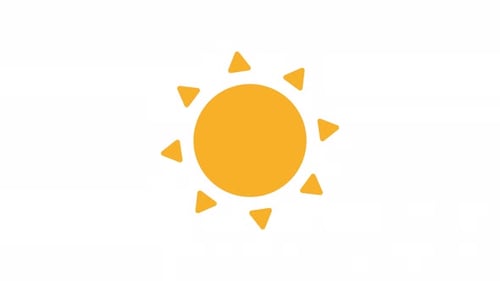 Sol giratório com raios: animação de objetos 2D