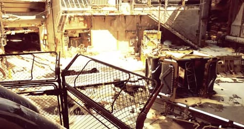 Futuristic Grungy Industrial Facility Flythrough Animation