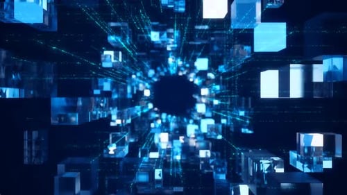 High Tech Cube World Background 4K