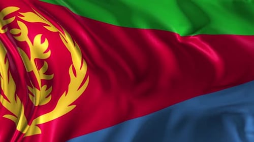 Eritrean Flag Waving in Wind Seamless Loop