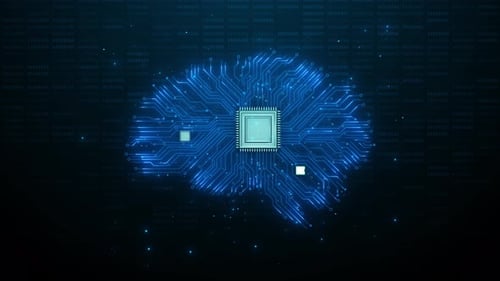 Holograma 3D futurista de la energía del cerebro humano HUD Tecnología avanzada abstracta Ui Concepto futurista