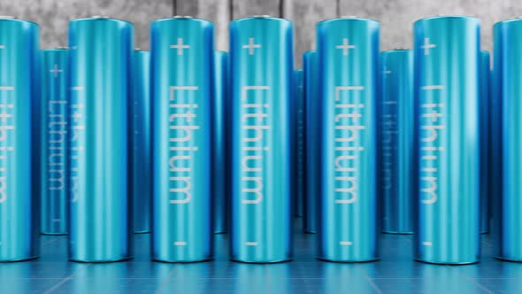 Camera movement along lithium-ion batteries. Production of lithium-ion ...