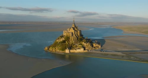 Aerial view of Mont Saint Michel in France