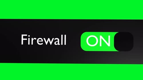 Turn on Firewall button, slider. Local network connection.