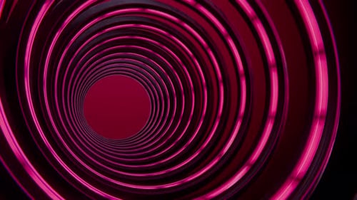 Intro in die abstrakte Neonring-Tunnel-Musikshow