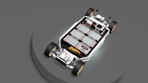 Electric Vehicle Chassis with Battery Pack