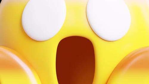 3D Face Screaming in Fear Emoji Transition 4K Alpha channel