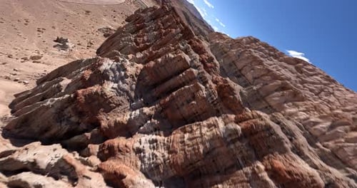 Flying a first-person view drone along the rugged cliffs in the Mojave Desert's Red Rock Canyon