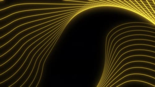 Animated Dynamic Yellow Neon Wavy Line Background Loop