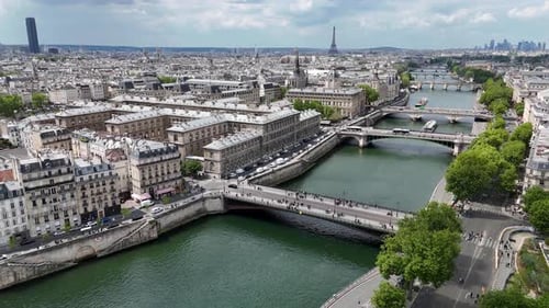 Paris Skyline At Paris In France Island France.