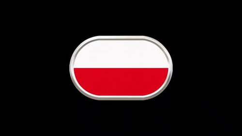Rotating 3D Poland Flag Emblem Animation