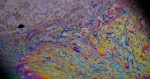 Abstract Soap Bubble Gasoline Leak Oil Paint Light