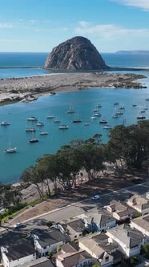 Panoramic View At Morro Bay In California United States.