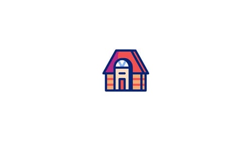 Animated Modern House Outline Icon Reveal