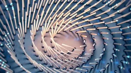 Technical abstract background. Telecom technology presentation. 3D render seamless loop animation