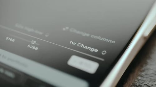 User Taps the Option 1 Week Change From a Trading App