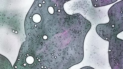 Transparent Colorful Paint Cosmetic Gel Fluid With Molecule Bubbles Distribution Bubble Cluster