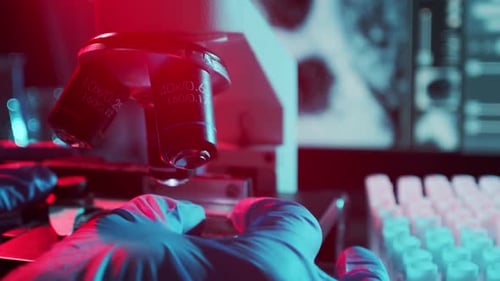 Closeup of Scientific Laboratory in Hospital Epidemic Disease Healthcare Vaccine Research and