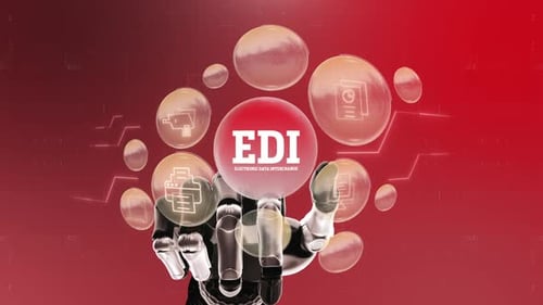 Touch screen technology Edi Electronic Data Interchange Animation, Robotic Concept Background 4K