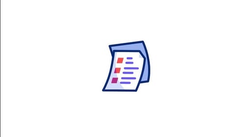 Animated Flat Design Checklist Document Icon