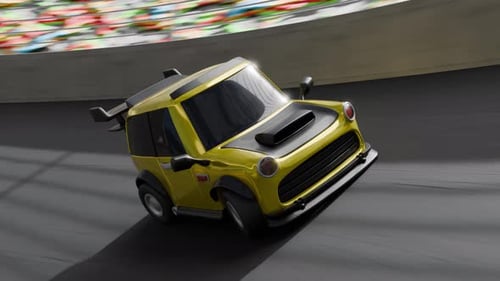 Racing Car Loop 3D Animation