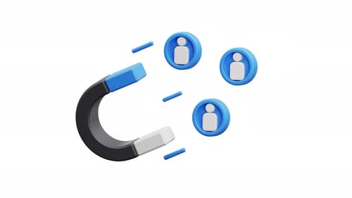 Animated 3D Magnet Attracting User Icons