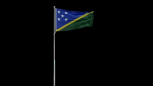Solomon Islands Flag Waving Seamless Loop Animation