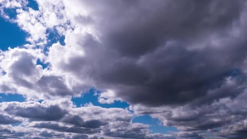 Timelapse of Cumulus Clouds Moving in the Sky