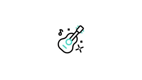 Animated Ukulele Music Instrument Icon Reveal