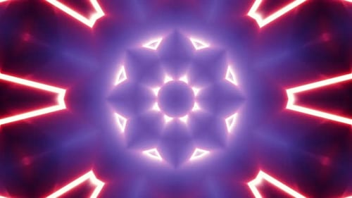 Abstract Neon Geometric Kaleidoscope Loop Background
