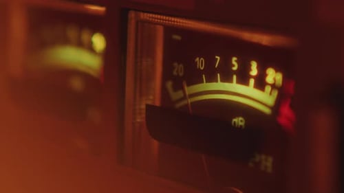 Vintage Audio Meter Needle Measuring Decibels