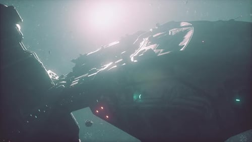 Futuristic Spacecraft Animation in Deep Space