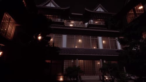 Explore the Historic Big House of the Shogun at Night in Japan