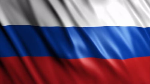 Elegant Realistic Russian Flag Waving Loop Background