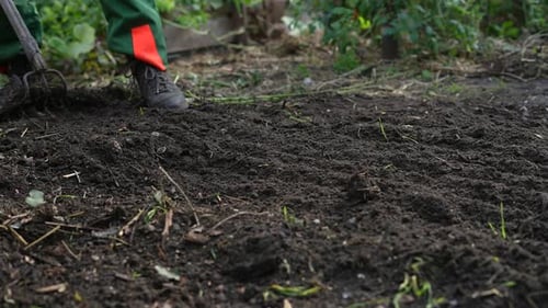 Farmer working the soil, farming concept