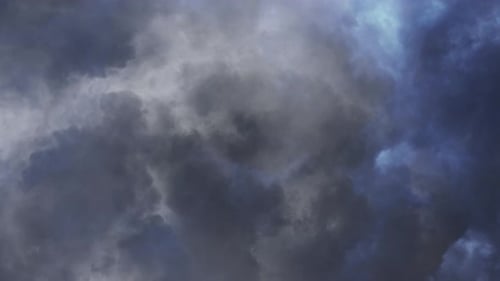 Dramatic Dark Storm Clouds Slowly Moving