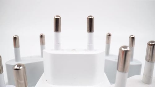 Charging head macro on white background isolated 4K